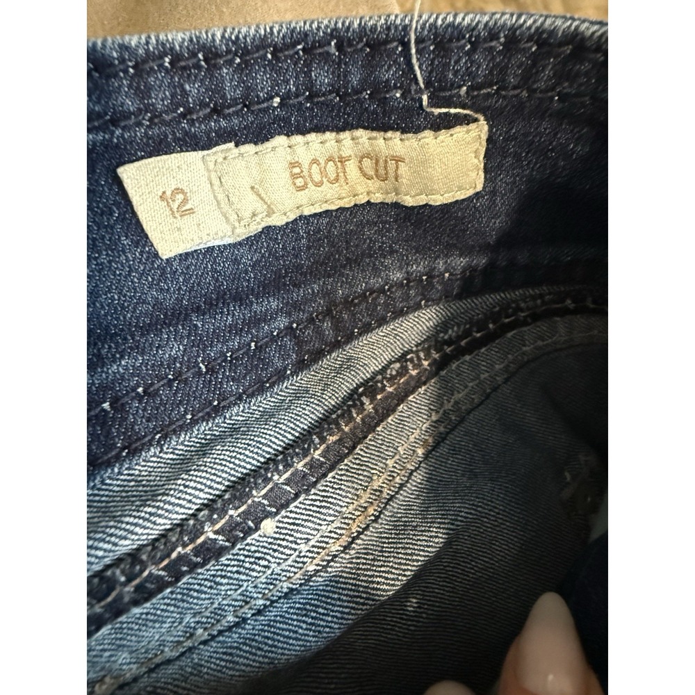 Seven7 Boot Cut Jeans Womens Size 12 Dark Wash Stretch Denim Classic Fit - Picture 3 of 9